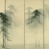 国宝　松林図屛風（左隻）　長谷川等伯筆　安土桃山時代・16 世紀　東京国立博物館蔵 【展示期間：4月13 日～5月6日】