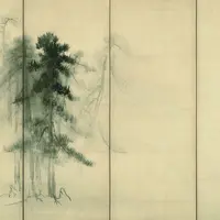 国宝　松林図屛風（右隻）　長谷川等伯筆　安土桃山時代・16 世紀　東京国立博物館蔵 【展示期間：4月13 日～5月6日】