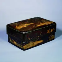 重要文化財　野辺雀蒔絵手箱　平安時代・12 世紀　大阪・金剛寺蔵
