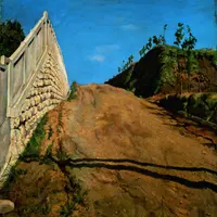 重要文化財　道路と土手と塀（切通之写生）　岸田劉生筆　大正4年（1915）　東京国立近代美術館蔵
