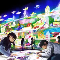 teamLab, 2014-, Interactive Digital Installation, Sound: Hideaki Takahashi, teamLab