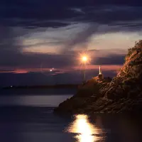 潜伏キリシタンの里、崎津に立つ海上マリア像　「司馬遼太郎と宗教」より　©小林修（朝日新聞出版写真部）