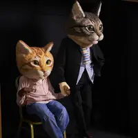 二度見する人続出の羊毛アート リアル猫ヘッド／佐藤法雪作