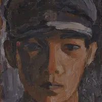 手島守之輔《自画像》　無言館蔵