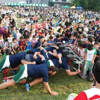迫力のラグビーデモンストレーション