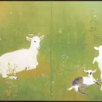 上村松篁「母子の羊」