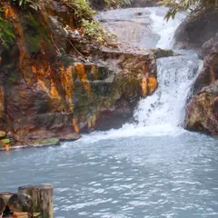 大湯沼川天然足湯