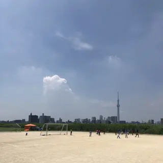 荒川河川敷四つ木橋球技場