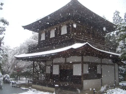 絶景かな！絶景かな！雪が舞い降る京のまち