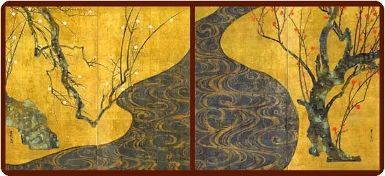 紅白梅図屏風