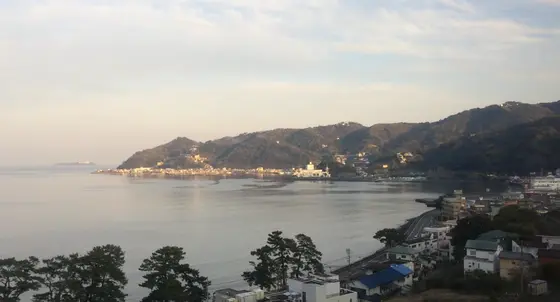 車内から見える伊豆半島