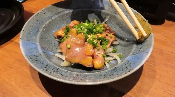地鶏のハツ炙り 680円