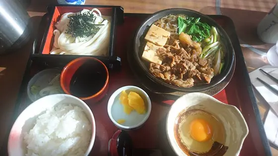 すき焼き定食☆冷うどん