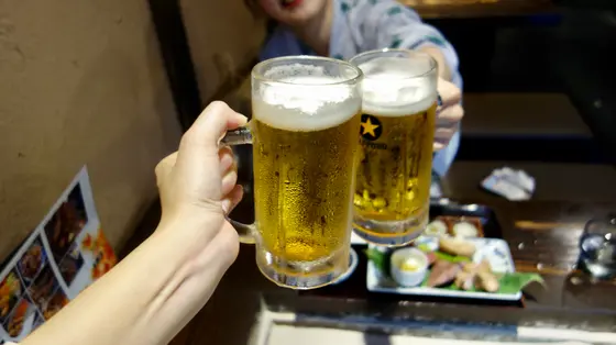 ビールで乾杯