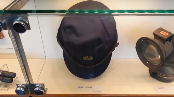 蒸気機関車にまつわるアイテムの展示