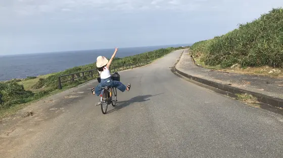 何もない場所をサイクリング
