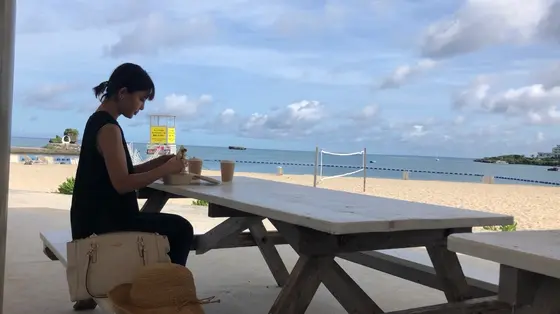 オーシャンビューの席