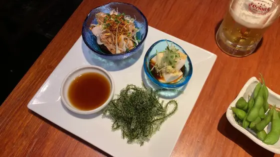 おつまみの三種盛り¥1,100