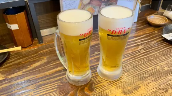 【生ビール 586円】