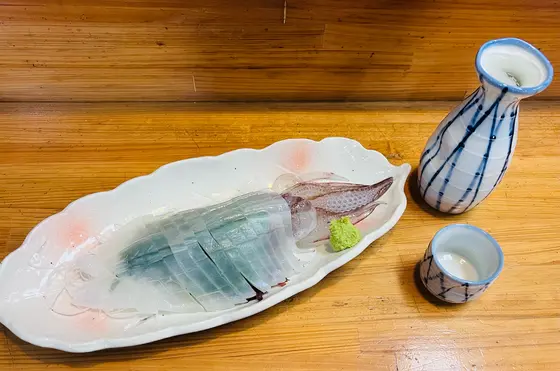 🦑活スルメイカの刺身 ¥2,860