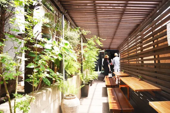 夏らしい雰囲気の店内