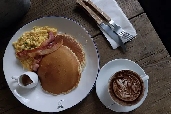 パンケーキとラテ