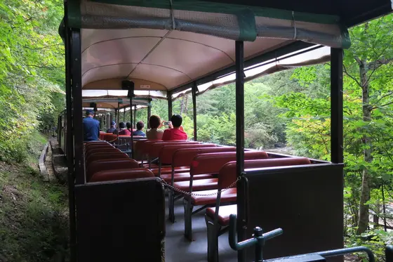 フルオープンのトロッコ列車