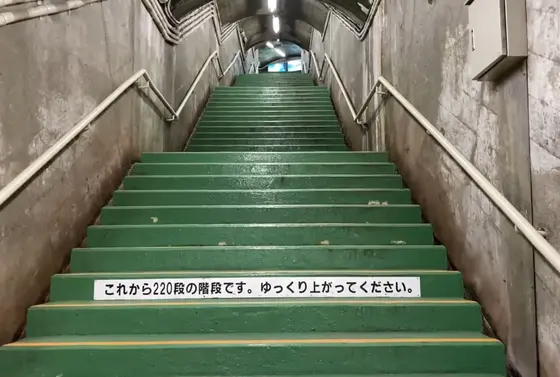 待ち受けるのは220段の階段…