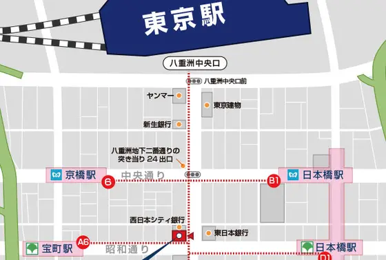 タクシーなら築地まで15分・1000円ほど！