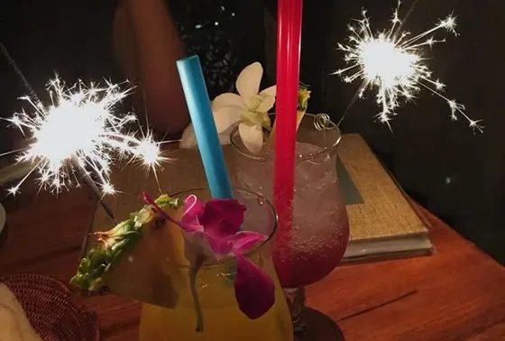 花火付きカクテル