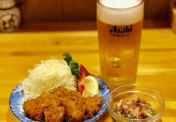 ヒレひと口カツふた切れ+小鉢