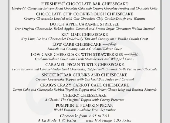 チーズケーキメニュー②