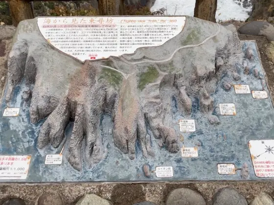 海から見た東尋坊