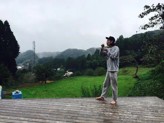 ベランダでシャボン玉✨