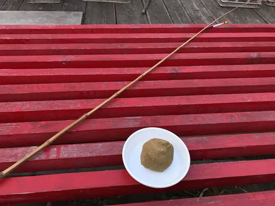 釣り竿と餌