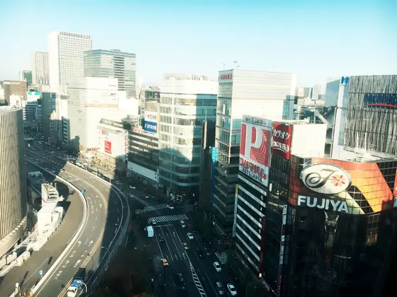 銀座の街並みが見渡せます。