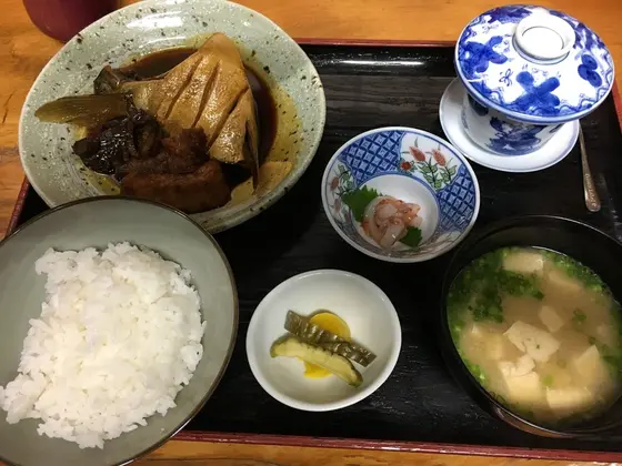 魚のあら煮定食