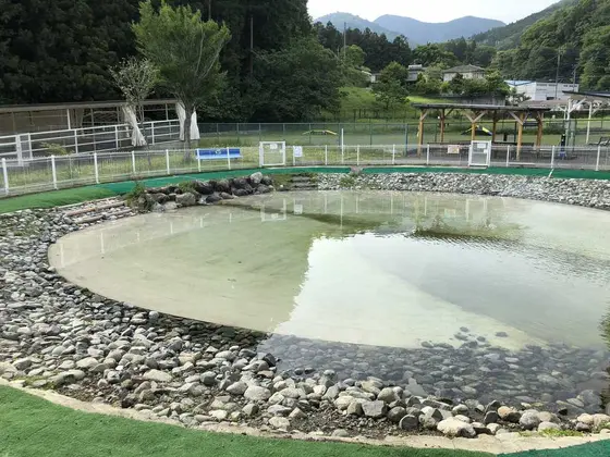 川の水を引いて作ったプール