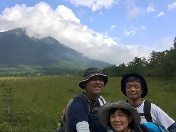 男体山をバックに。