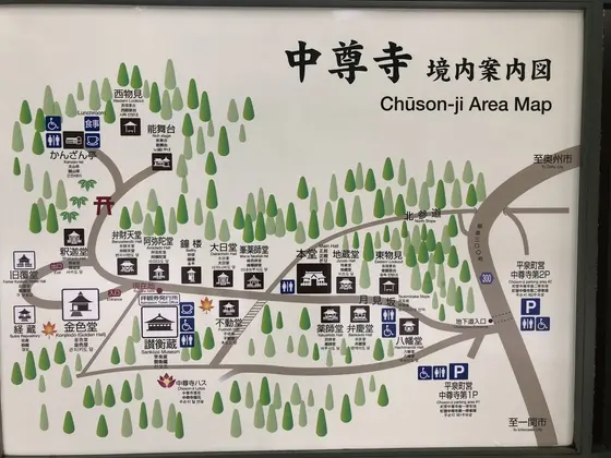 中尊寺地図