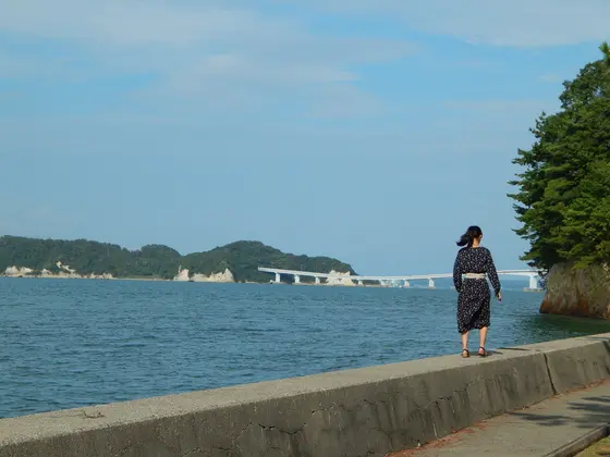 海風を受けて…