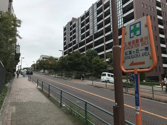 紅葉坂を上ります。
