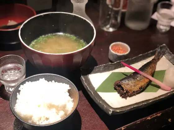 白ごはんと青さとヌカ鰯