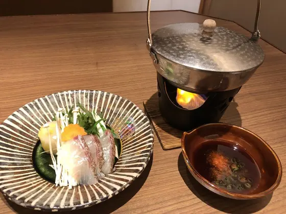 紅葉鯛のしゃぶしゃぶ