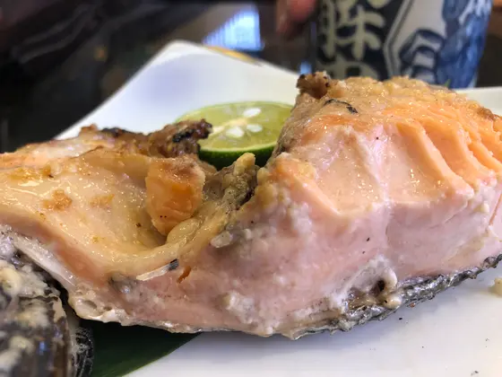 塩麹を使ったカマの塩焼き