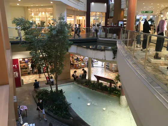 水を配した館内