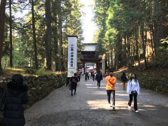 見えました。二荒山神社。