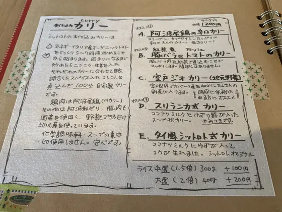 メニュー➀