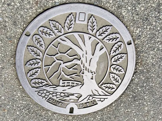 マンホールにも…