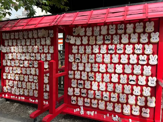 大量のうさぎさん絵馬